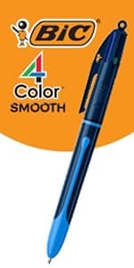 BIC Glide Bold Black Ballpoint Pens, Bold Point (1.6mm), 4-Count Pack, Retractable Ballpoint Pens With Comfortable Full Grip