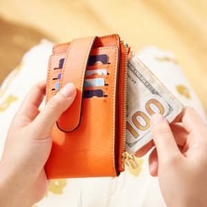 Chelmon Women's RFID Slim Card Holder Wallet: Thin Bifold with Multi-Card Case & Zipper Coin Pocket Purse (Deep Purple)