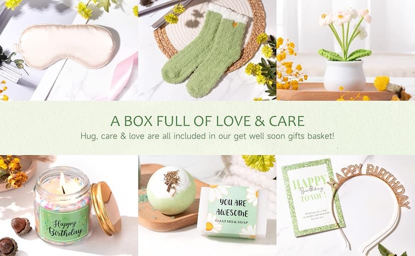 Birthday Gifts for Women, 12pcs Happy Birthday Gift Basket for Women Unique Gifts Set Ideas Relaxing Birthday Box w/ Blanket for Her Mom Best Friends Female Sister Coworker Her Friendship