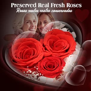 ADDWel Birthday Gifts for Mom from Daughter and Son, Unique Mother Birthday Gift Idea, Preserved Real Roses with I Love You in 100 Languages Mom Necklace, Cool Present to Mother Mama