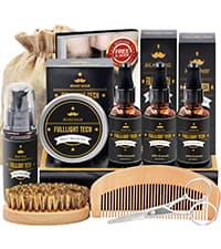 Beard Kit for Men Grooming & Care W/3 Pack Beard Oil, Wash, Balm, Comb, Brush, Scissors,Anniversary Valentines Birthday Fathers Gifts Idea for Husband Him Boyfriend Dad Men Christmas Stocking Stuffers