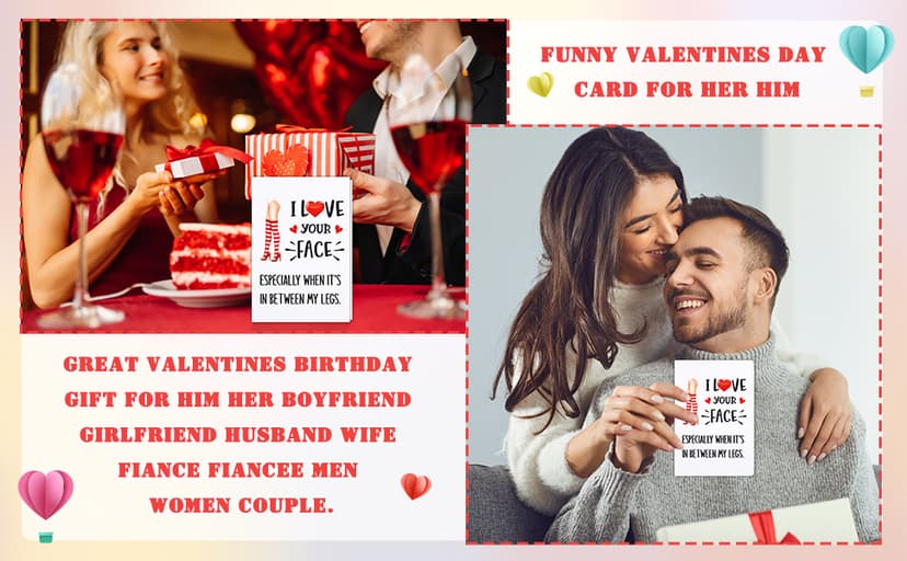 PETCEE Funny Valentines Day Card - 4"x6" Valentines Day Card for Him Her Naughty Valentines Day Gifts Cards with Envelop for Boyfriend Girlfriend Husband Wife Men Women Anniversary Birthday