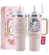 Mother in Law Tumbler with Handle 40oz Mothers Day Gift - Best Funny Mother in Law Mug Gifts for Birthday Mother's Day, Wedding, Valentine's, Christmas B0DS9TZLBC
