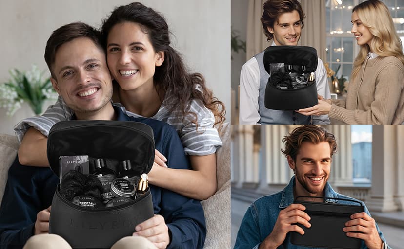 Father's Day Gift for Men - Luxury 30-Piece Bath & Beard Gift Set for Men, Bath & Body Care Kit for Him with Beard Wax | Christmas, Valentine's Day, Birthday, Spa Kit Travel Bag Gift for Dad