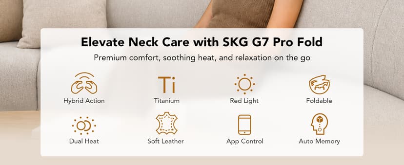 HSA Soothes Tech Neck from Long Screen Time, Infrared Red Light, 9 Massage Heads, 11 Modes, Portable Cordless Labor Day Gifts SKG G7 Pro Fold 3.0 FSA Neck Massager with Heat for Office B0GCFPRJJ4