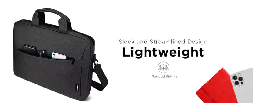 Lenovo Laptop Bag T210, Messenger Shoulder Bag for Laptop or Tablet, Sleek, Durable & Water-Repellent Fabric