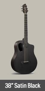 Donner 3/4 Acoustic Guitar Kit 36 Inch Dreadnought Acustica Guitarra Bundle for Beginner Adult Youth Travel With Steel String Spruce Wood Gig Bag Tuner Pickguard Right Hand