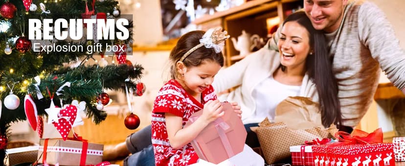 RECUTMS Explosion Box DIY Scrapbooking Set Handmade Photo Album Mothers Day Gifts,Gift Box with 6 Faces for Christmas Gift Wedding Memory Book (6 Sides)