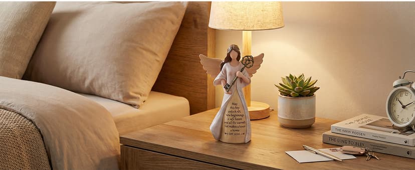 Handmade Resin with Gift-ready Package, Perfect Entryway Table Decor Symbolizing New Beginnings for Homeowner Women Friend Storieme Housewarming Angel Figurine, House Warming Gifts New Home B0G7Y6LMG4