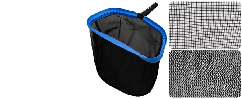 Upgraded Full Double Layer Pool Net Rake,17.5'' - Outer Heavy Duty Self-Repair Net & Inner Fine Mesh Net for Particle Debris, Above Ground & In-ground Swimming Pools, No Poles