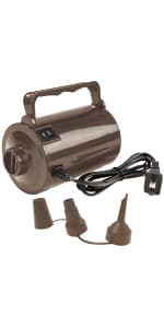 Electric Air Pump Portable 460W Quick-Fill Air Pump Air Flow 45CFM 2.1PSI with Hose 5 Nozzles 120V AC Inflator Deflator Pump for Air Mattress Air Bed Inflatable Cushion Boat Swimming Ring