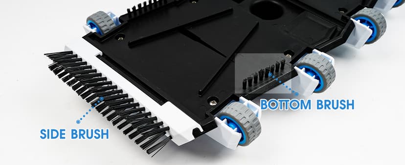 Enhanced Pool Vacuum Head with Direction-Control Handle - Extra-Wide 4LB Professional Weighted Vac Heads Brush & Wheels for Vinyl Liner-Deep Cleaning for Inground & Above Ground Swimming Pool - Blue