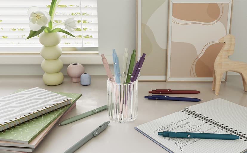 Gel Pens, 5 Pcs 0.5mm Black Ink Pens Fine Point Smooth Writing Pens, High-End Series Pens for Journaling Note Taking, Cute Office School Supplies Gifts for Women Men (Morandi)