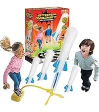 Fun Outdoor Toys for Boys & Girls, Ages 3 & Up - Soft Foam Blaster Set Soars Up to 100ft - STEM Toys for Outside & Backyard Stomp Rocket Jr Multi-Color Rocket Launcher for Kids, 8 Rockets B00G466HBU