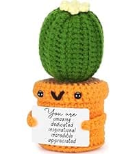 Funny Retirement Gift for Woman Men, Coworker Farewell Leaving Going Away Goodbye Gift for Women Coworker Boss Friend Teacher, Moving Away Off to College, Crochet Abandonment Cactus Decroration Card