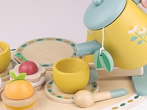 Wooden Play Food Toy Sets for Kids Kitchen Accessories Age 3 4 5 6 Wood Educational Toys Tea Sets for 3-5 Girl Birthday Gift 3 Year Old Princess Party B0CQ2PFTXC