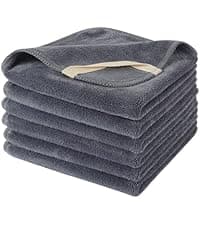 SINLAND Microfiber Facial Cloths Fast Drying Washcloth 12inch x 12inch Grey 6 pack …