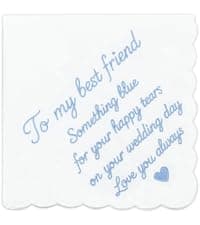 Lamyba Bride Gifts – Something Blue Gift for Bride Groom Mother/Father of the Bride, Mother in Law Handkerchief, (Blue/White) B0H2641W6W