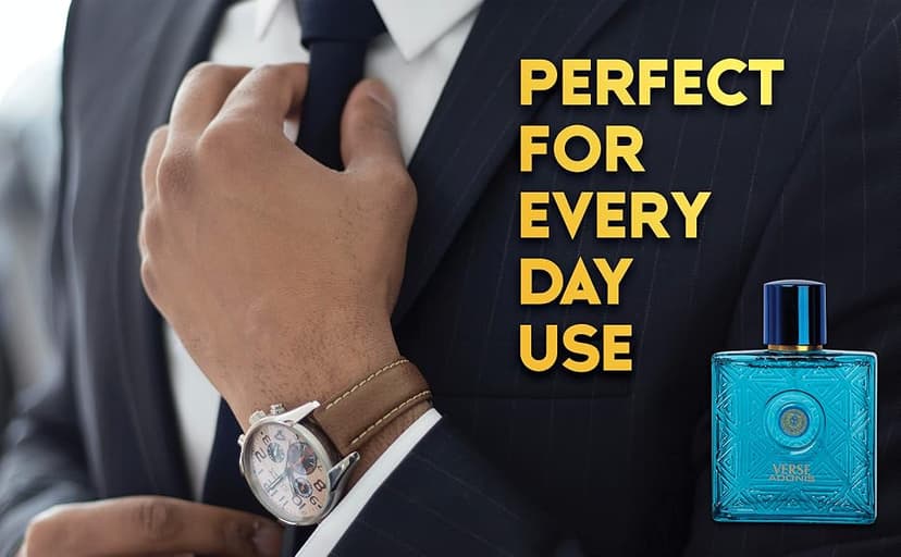 NovoGlow Verse Adonis Eau De Parfum for Men 3.4 Fl. Oz. 100ml Men's Perfume Refreshing Combination of Woody Floral & Fruity Scents - Masculine Scent Lasts All Day A Gift for Any Occasion