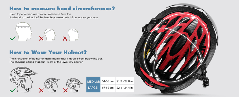 Bike Helmet, Basecamp Bicycle Helmet with Rear Light & Detachable Magnetic Goggles Lightweight Cycling Helmet Adjustable for Adult Men Women Mountain & Road (BC-069)