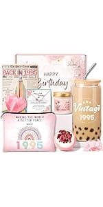 30th Birthday Gifts for Women, Unique 30 Year Old Birthday Gifts for Women, 30th Bday Decorations for Her, Gift for 30th Bday Woman w/ 16oz Coffee Cup, Candle, Bracelet, Hair Clip, Card, 7PCS