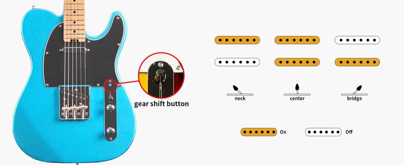 KGD Solid Electric Guitar Consists of a Roasted Mahogany Body and Maple Neck,Professional/Full Size Mercury Electric Guitar for Adults