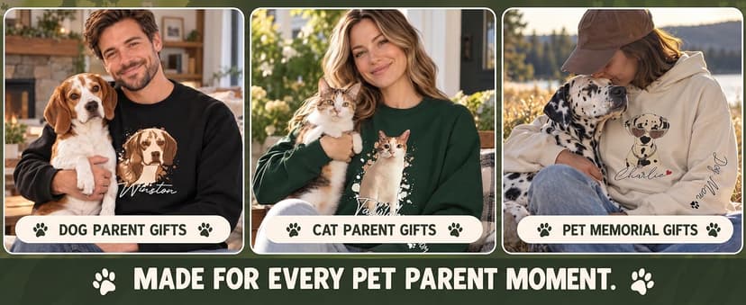 Personalized Pet Photo Design, For Pet Lovers, Everyday & Holiday Wear, Soft Cotton Blend, Meaningful Gift Custom Sweatshirt, Dog Mom & Cat Mom Sweatshirt, Pet Photo Gift B0CN32WK1K