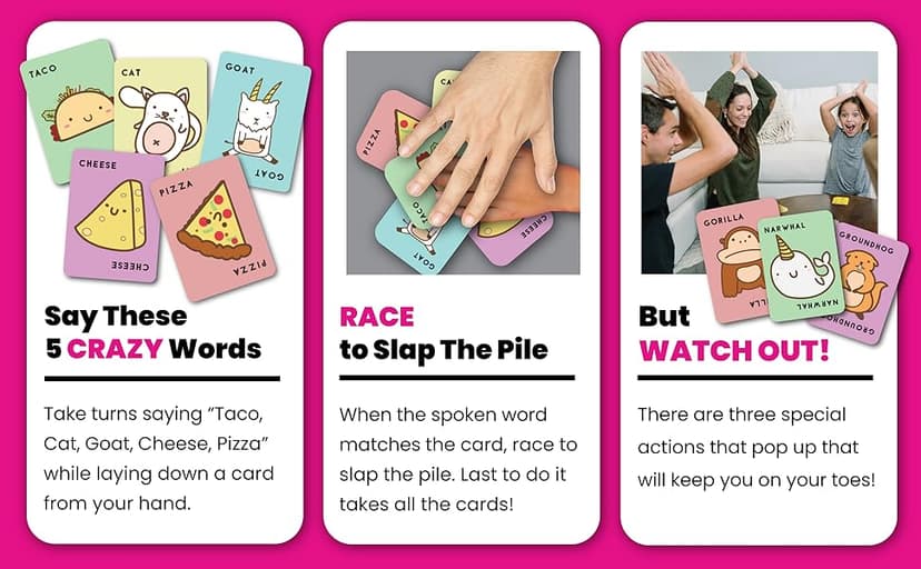 Taco Cat Goat Cheese Pizza Wildly Entertaining Card Game for Family and Group Game Night | Easy to Learn and Play with 10-15 Minute Rounds | Fun for Kids, Teens, Adults, and Families | 2-8 Players