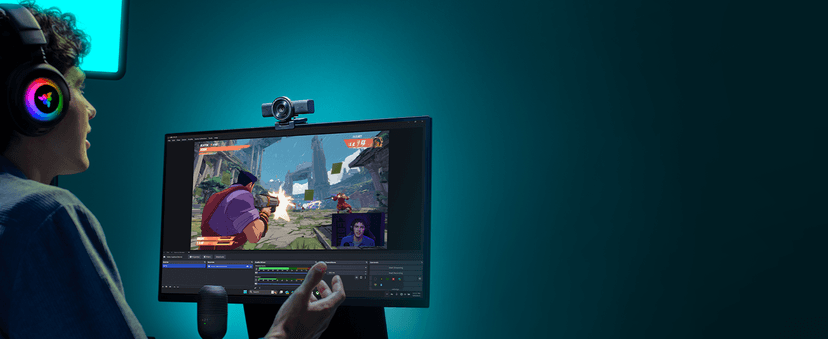 Razer Kiyo V2 X Streaming Webcam: 1440p 60 FPS - Auto Focus - Built-in Microphone - Wide Angle Lense - Integrated Privacy Shutter - Works with OBS, Xsplit, Streamlabs, Discord, Zoom, Teams - Black