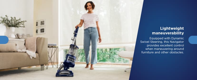 Shark Upright Vacuum, Navigator Lift-Away Deluxe with Large Dust Cup Capacity, HEPA Filter, Swivel Steering, Upholstery Tool & Crevice Tool, Blue, NV360