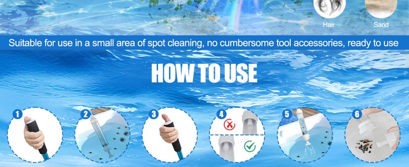 Paradise Power Spa Vac 6250 Compatible HotTub Vacuum-Cordless, No Batteries, Sucks UpRocks, Leaves in Spas, Hot Tubs, Pool Steps