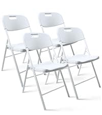 6 Pack Folding Chair, 600 lb Weight Capacity,Indoor/Outdoor Heavy Duty Foldable Chairs for Restaurants, Kitchens, Picnics, Races, Parties & Weddings. (6, Black)