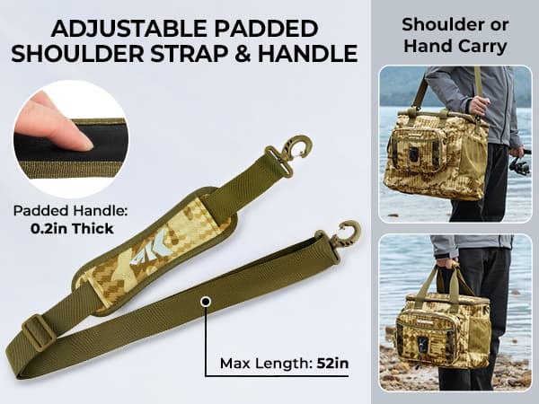 KastKing BaitSpace Fishing Tackle Bag With 4 Tackle Boxes & Removable Bait Binder, Water-Resistant Tackle Storage, Durable Fishing Gear, Adjustable Shoulder Strap