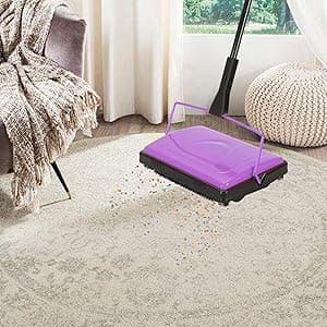 Yocada Carpet Sweeper Cleaner for Home Office Low&Undercoat Carpets Rugs Pet Hair Dust Scraps Paper Small Rubbish Cleaning with a Brush