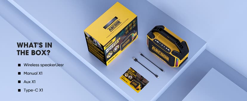 Speakers Bluetooth Wireless: 80W(Peak) Loud Speaker with Bass, 20H Playtime, IPX6 Waterproof, Large Jobsite Speakers for Work, Outdoor, Workshop, Garage, Portable Speaker with TWS (Black)