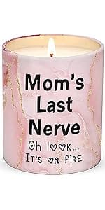 Birthday Gifts for Mom from Son - Mom Birthday Gifts from Son - Moms Gift Ideas from Son - Mother Gift, Funny mom Candle, 10 Oz Jar Lemongrass Scent