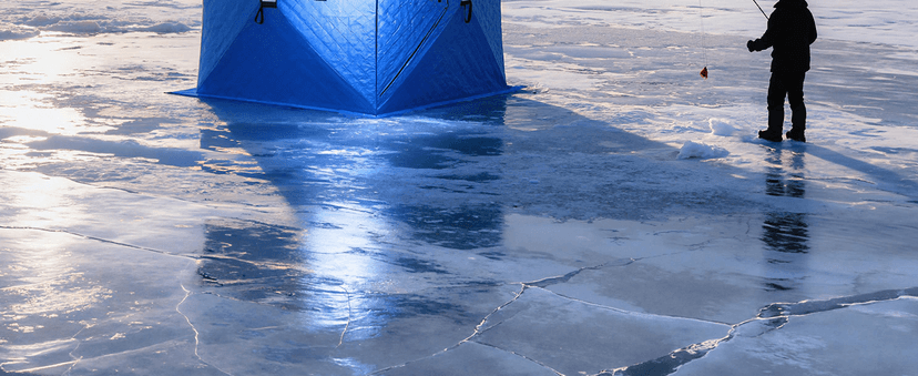 3-4 Person Pop-Up Ice Fishing Shelter – Portable Windproof & Insulated Hub-Style Shelter with 210d Oxford Fabric | Includes Anchors, Ropes & Carry Bag | Quick-Setup Ice Shanty for Winter Fishing
