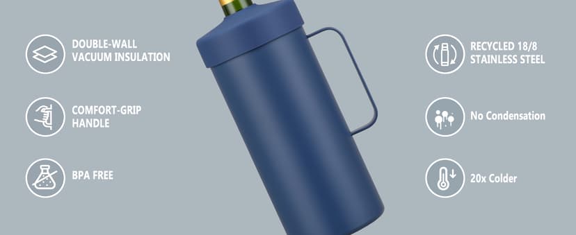 MAXSO Wine Chiller Bucket, Portable 750 ml Champagne & Wine Bottle Cooler Keep Wine & Beverages Cold, Stainless Steel Vacuum Insulated Wine Gifts for Wine Lovers - Black