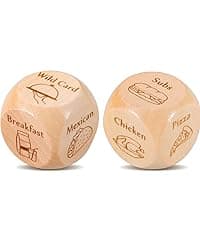 Anniversary Steel Gifts for Him Her Date Night Dice Gift for Boyfriend Girlfriend Wife Husband Couple Women Men Food Dice Decider Sweetest Day Birthday Wedding Valentines Christmas White Elephant