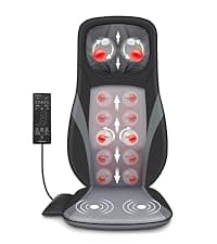 Snailax Neck Back Massager with Heat, Full Body Massage Chair Pad, Adjustable Compression, Rolling, Shiatsu Massage Seat Cushion, Chair Massagers,Gifts for Women, Man (Upgrade)