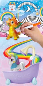 Crayola Scribble Scrubbies Glam Pack (4 Pets), Holiday for Kids, Washable Pet Care Toy, Coloring Animal Craft, Stocking Stuffer Toys for Girls & Boys, 3+