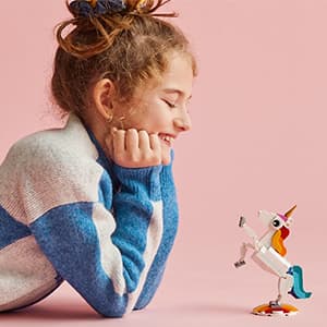 LEGO Creator 3 in 1 Magical Unicorn Toy, Transforms to Seahorse to Peacock, Rainbow Animal Figures, Unicorn Gift for Grandchildren, Girls and Boys, Buildable Toys, 31140 B0BLJ4SVWV