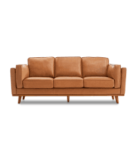 Valencia Artisan Full Leather Loveseat Sofa 66” - Pure Full Italian Nappa Leather Couch, Solid Wood Accent, Ultimate Comfort, Cognac Tan
