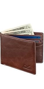 Claasico Money Clip Leather Wallet For Men Slim Front Pocket RFID Blocking with Super Strong Magnetic