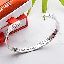 Carviell Engraved Cuff Bracelets for Women – Inspirational, Friendship, Love, Mom, Daughter, Sister, Christian, Graduation, Memorial & Wedding Gifts – 80+ Phrases – Stainless Steel, Gift-Ready