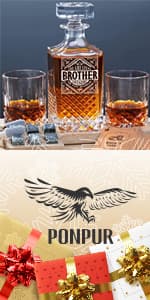 PONPUR The Legend Has Retired 2025 Retirement Gifts for Men Women Stocking Stuffers, Whiskey Decanter Gift Set with 2 Whisky Glasses, Best Christmas Birthday Presents for Dad Coworkers Teacher