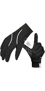 Unigear Lightweight Running Gloves, Touch Screen Anti-Slip Warm Gloves Liners for Cycling Biking Sporting Driving for Men Women