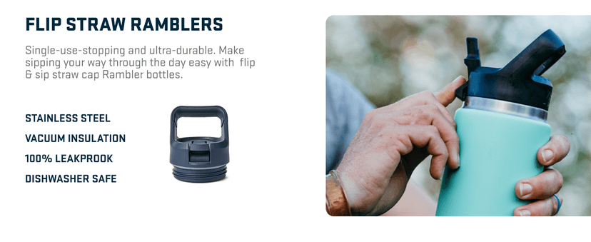 YETI Rambler 18 oz Bottle, Vacuum Insulated, Stainless Steel with Straw Cap, Black Forest Green