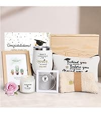 2025 Graduation Gifts,Congratulations Gifts for Her with 12 OZ Wine Tumbler,Candle,Frames,Keychain,Senior College Graduation Gifts for Daughter Son Niece Nephew,Personalized Makeup Bag for Friend