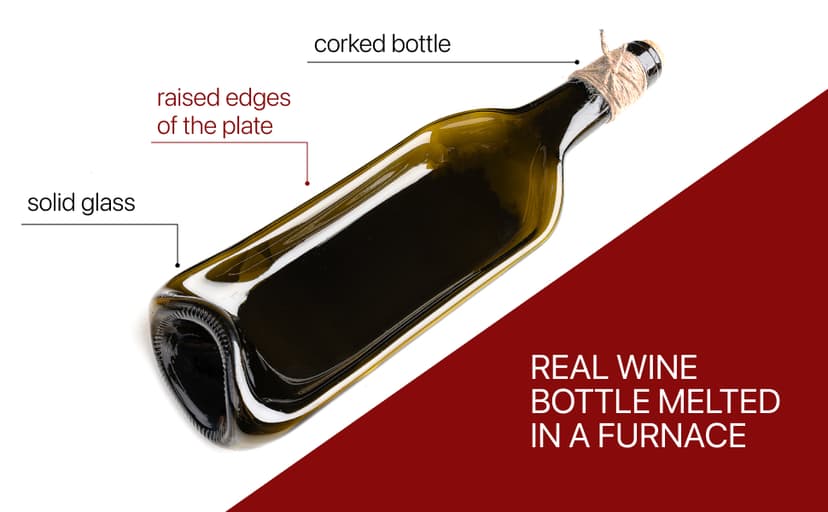 Melted Wine Bottle Serving Boards; Decorative Rectangle Serving Trays for Home Decor; Small Cheese Platter Serving Board; Unique Cheese and Cracker Tray for Dinner Party